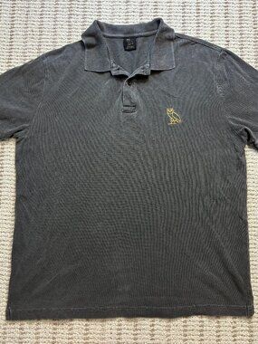 OVO October’s Very Own Men’s Size XL Gray Gold Polo Shirt Drake Streetwear